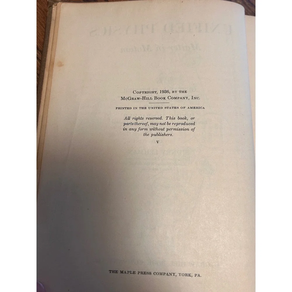 Vintage 1936 Unified Physics Fletcher Mosbacher Lehman McGraw-Hill Hardback Book